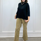 Mock Neck Pull Over Sweater - Black Sweaters FATE
