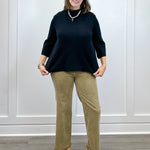 Mock Neck Pull Over Sweater - Black Sweaters FATE