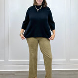 Mock Neck Pull Over Sweater - Black Sweaters FATE