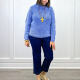 Mock Neck Sweater w/ Special Wash - Ultra Blue Sweaters Tribal