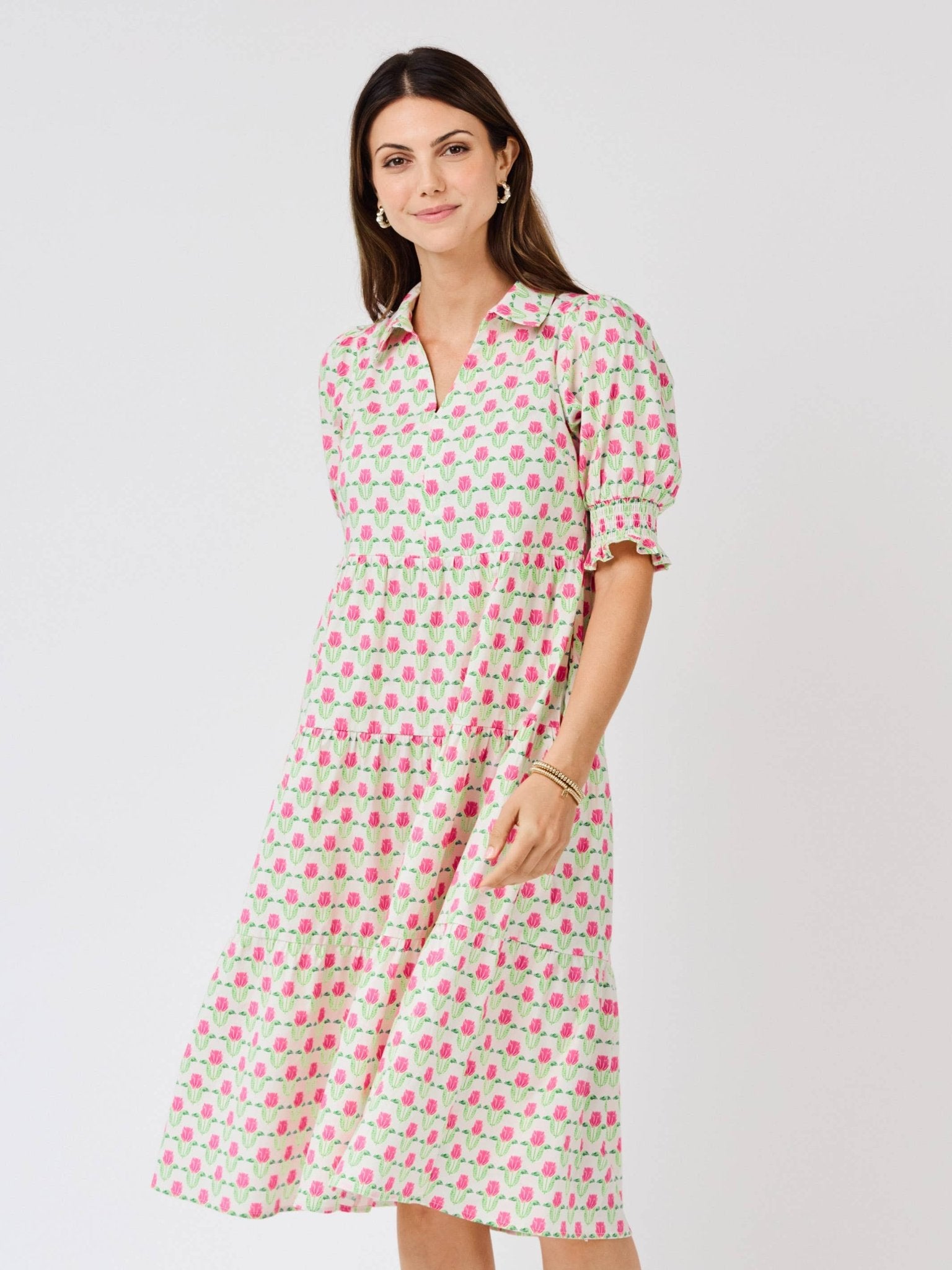 Molly Dress - Floral Fanfare Green Long Dresses Mary Square
