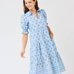 Molly Dress - Sun Shower Flora Blue Long Dresses Mary Square