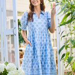 Molly Dress - Sun Shower Flora Blue Long Dresses Mary Square