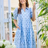 Molly Dress - Sun Shower Flora Blue Long Dresses Mary Square