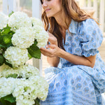 Molly Dress - Sun Shower Flora Blue Long Dresses Mary Square