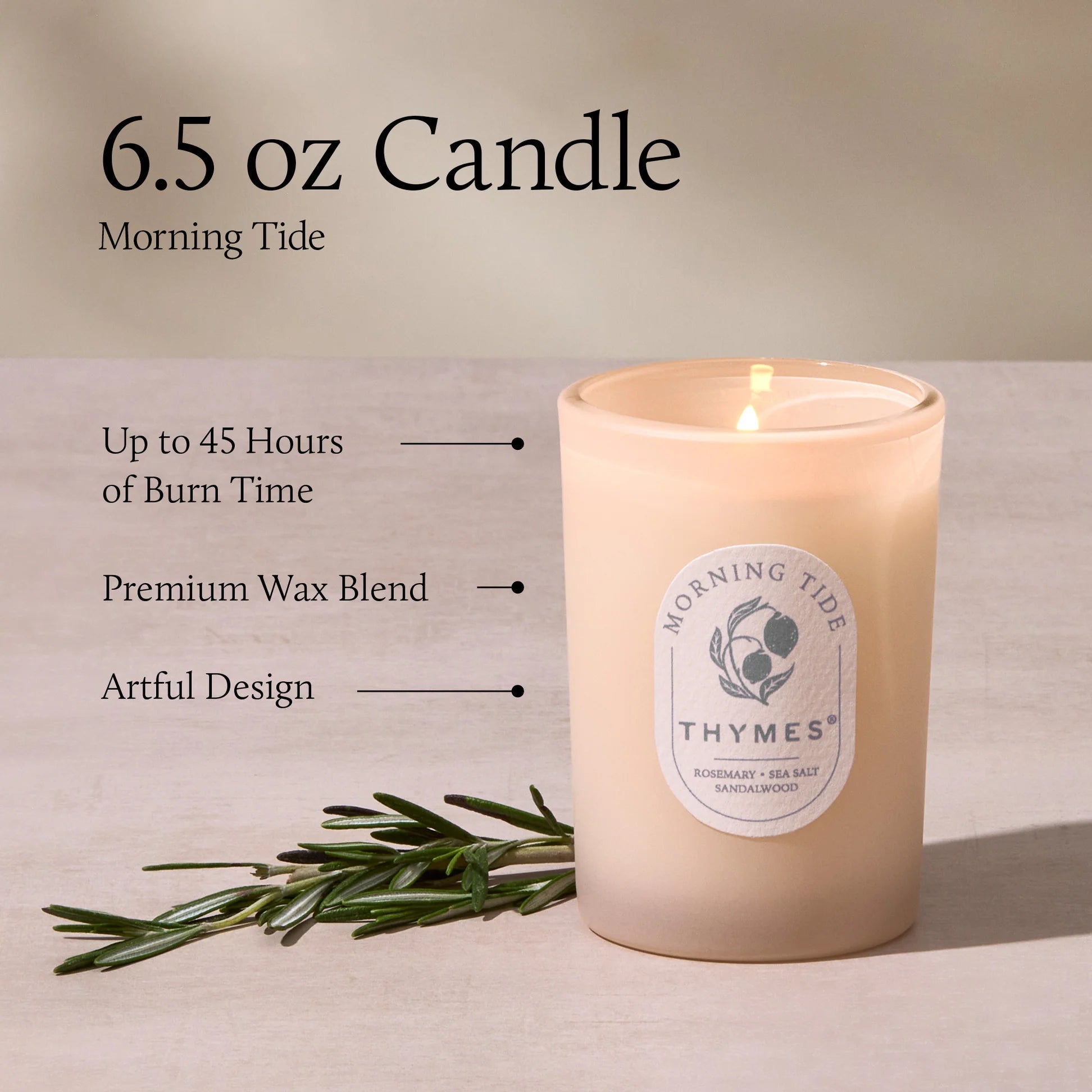 Morning Tide 6.5 oz Poured Candle Candles Thymes