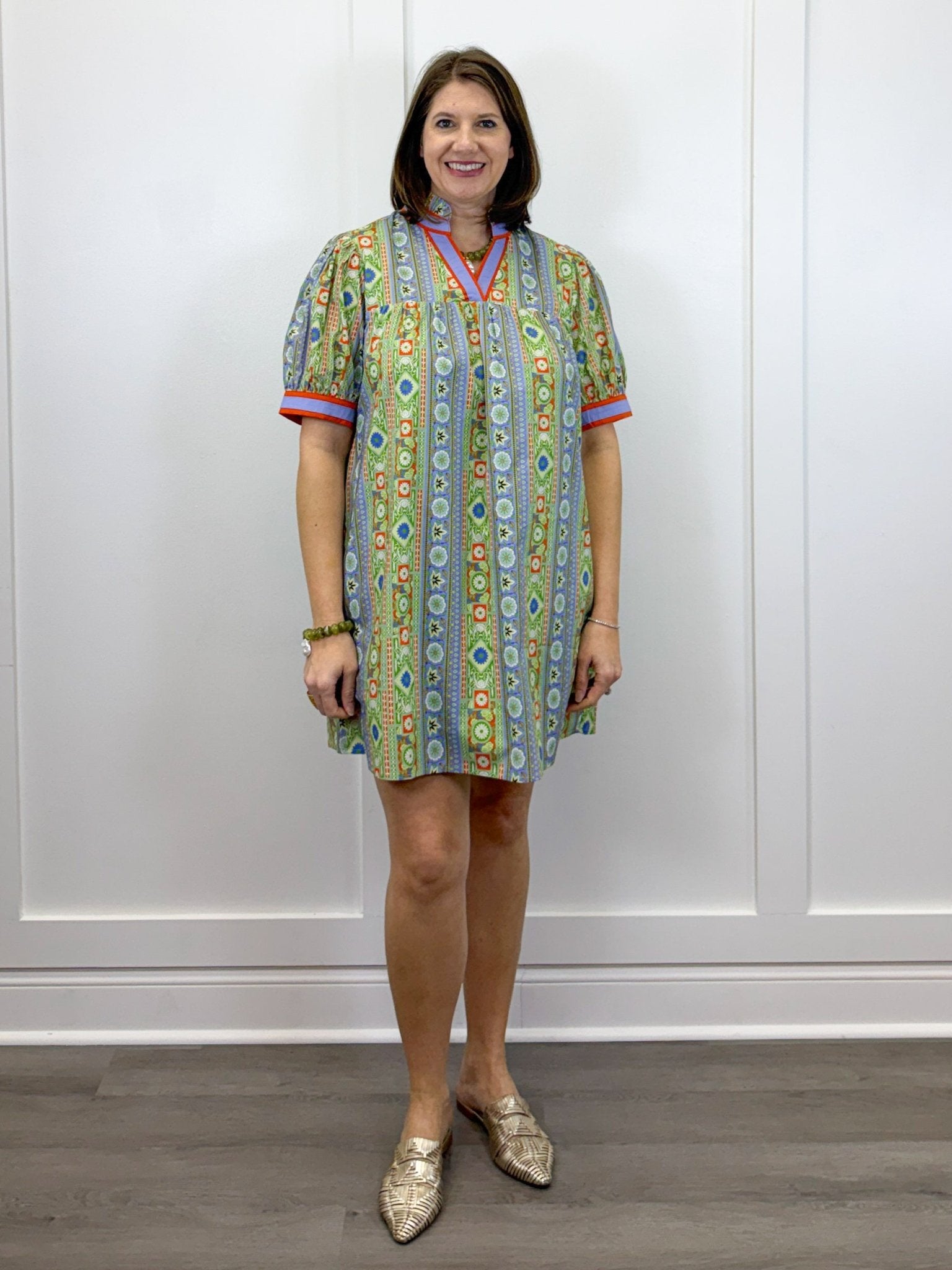 Mosaic Meadow Dress - Green