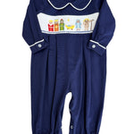 Nativity Smocked Boys Bubble Longall Boys Bubbles + Rompers Three Sisters