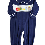 Nativity Smocked Boys Bubble Longall Boys Bubbles + Rompers Three Sisters
