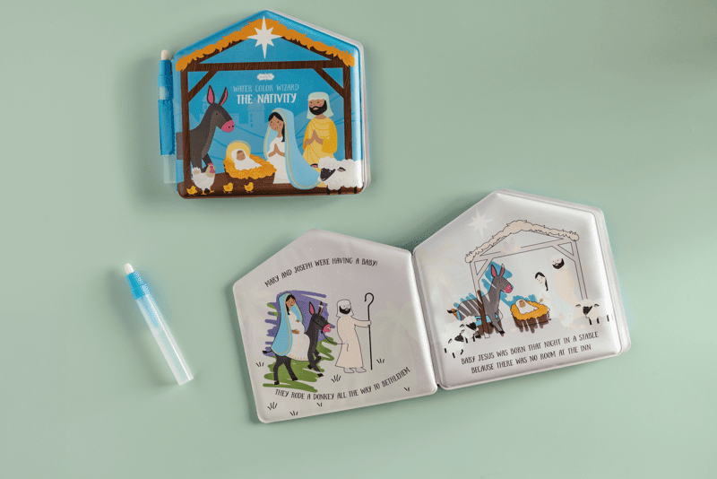 Nativity Water Wizard Book Seasonal Mudpie