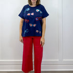Navy Americana Sparkle Top Tops Mudpie