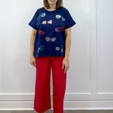 Navy Americana Sparkle Top Tops Mudpie