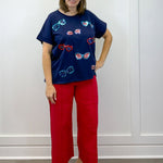 Navy Americana Sparkle Top Tops Mudpie