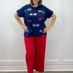 Navy Americana Sparkle Top Tops Mudpie