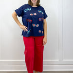 Navy Americana Sparkle Top Tops Mudpie
