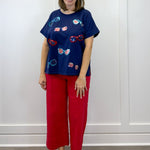 Navy Americana Sparkle Top Tops Mudpie