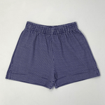 Navy Gingham Print Shorts w/ Slit Boys Shorts Luigi