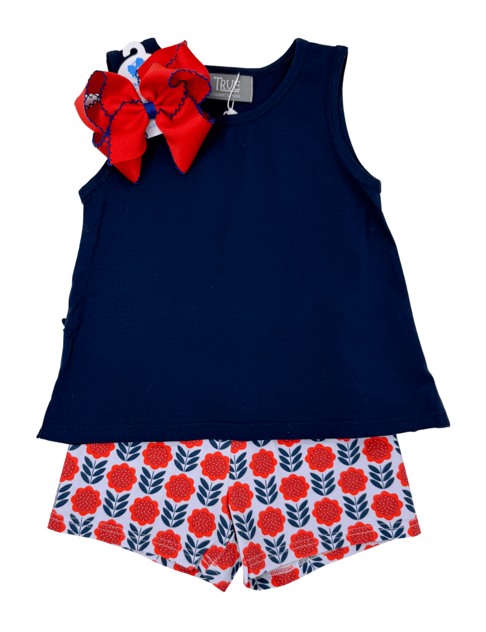Navy Ruffle Back Set Girls Sets True