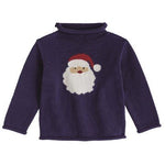 Navy Santa Rollneck Sweater Boys Sweaters + Sweatshirts Mudpie
