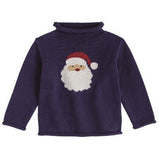 Navy Santa Rollneck Sweater Boys Sweaters + Sweatshirts Mudpie