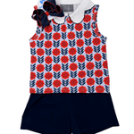 Navy Scallop Collar Set Girls Sets True