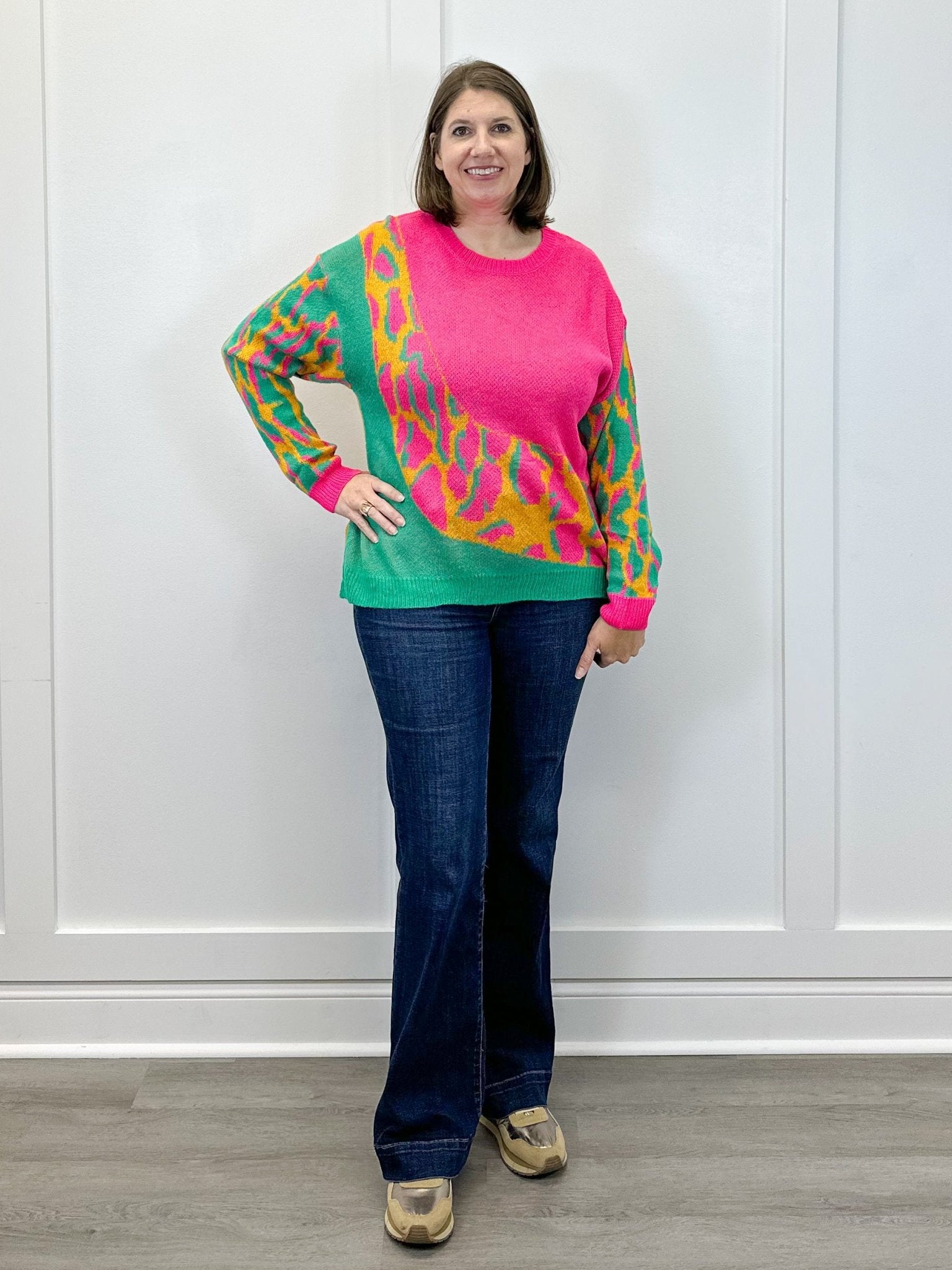 Neon Muse Sweater - Sunray Mix Pants Umgee