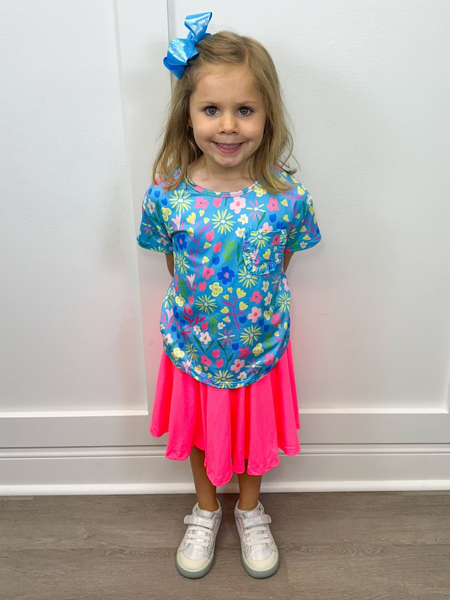 Neon Pink Twirl Skort Girls Skirts + Bloomers Mila & Rose