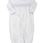 New Beginnings Blue Smocked Gathered Gown - Lt. Blue - Sugar Babies Children's Boutique/Meg's Shoppe