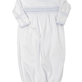 New Beginnings Blue Smocked Gathered Gown - Lt. Blue - Sugar Babies Children's Boutique/Meg's Shoppe