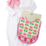 New Beginnings Pink Smocked Gathered Gown - Pink - Sugar Babies Children's Boutique/Meg's Shoppe