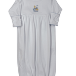 Noah's Ark Gathered Gown - Lt. Blue Baby Sleepwear Magnolia Baby