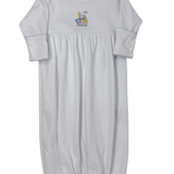 Noah's Ark Gathered Gown - Lt. Blue Baby Sleepwear Magnolia Baby