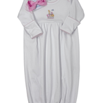 Noah's Ark Gathered Gown - Pink Baby Sleepwear Magnolia Baby