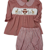 Noah's Ark Smocked Bloomer Set Girls Sets Banana Split