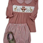 Noah's Ark Smocked Bloomer Set Girls Sets Banana Split