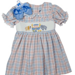 Noah's Ark Smocked Dress Girls Occasion Dresses Three Sisters