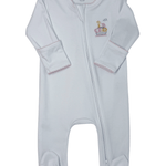 Noah's Ark Zip Footie - Pink Baby Sleepwear Magnolia Baby