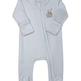 Noah's Ark Zip Footie - Pink Baby Sleepwear Magnolia Baby