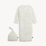 Nursery Magic Cream Modal Gown & Hat Set Baby Sleepwear Magnetic Me