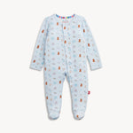 Nursery Nostalgia Blue Modal Footie Baby Sleepwear Magnetic Me