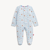 Nursery Nostalgia Blue Modal Footie Baby Sleepwear Magnetic Me