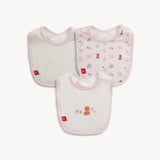 Nursery Nostalgia Pink Modal Bib 3-Pack Baby Accessories Magnetic Me