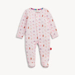 Nursery Nostalgia Pink Modal Footie Baby Sleepwear Magnetic Me
