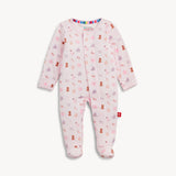 Nursery Nostalgia Pink Modal Footie Baby Sleepwear Magnetic Me