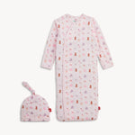 Nursery Nostalgia Pink Modal Gown & Hat Set Baby Sleepwear Magnetic Me