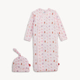 Nursery Nostalgia Pink Modal Gown & Hat Set Baby Sleepwear Magnetic Me
