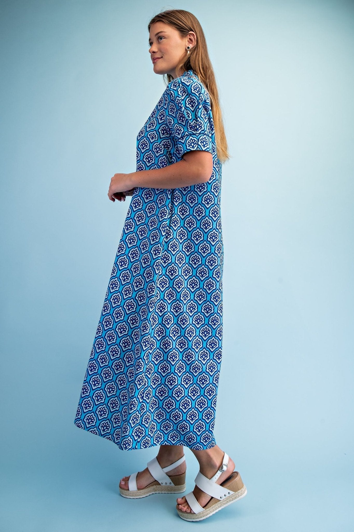 Ocean Tile Maxi Dress Long Dresses GiGiO