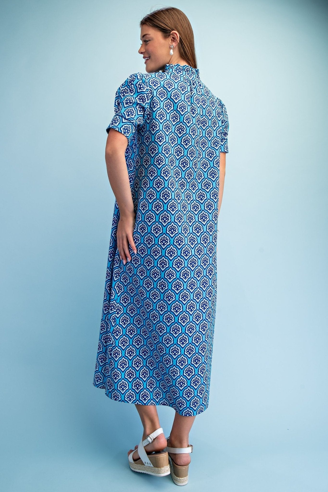 Ocean Tile Maxi Dress Long Dresses GiGiO