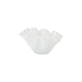 Onda Glass White Petite Ruffled Bowl Kitchen + Entertaining Vietri