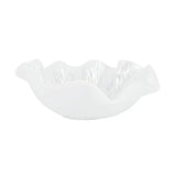 Onda Glass White Ruffled Bowl Home Decor Vietri